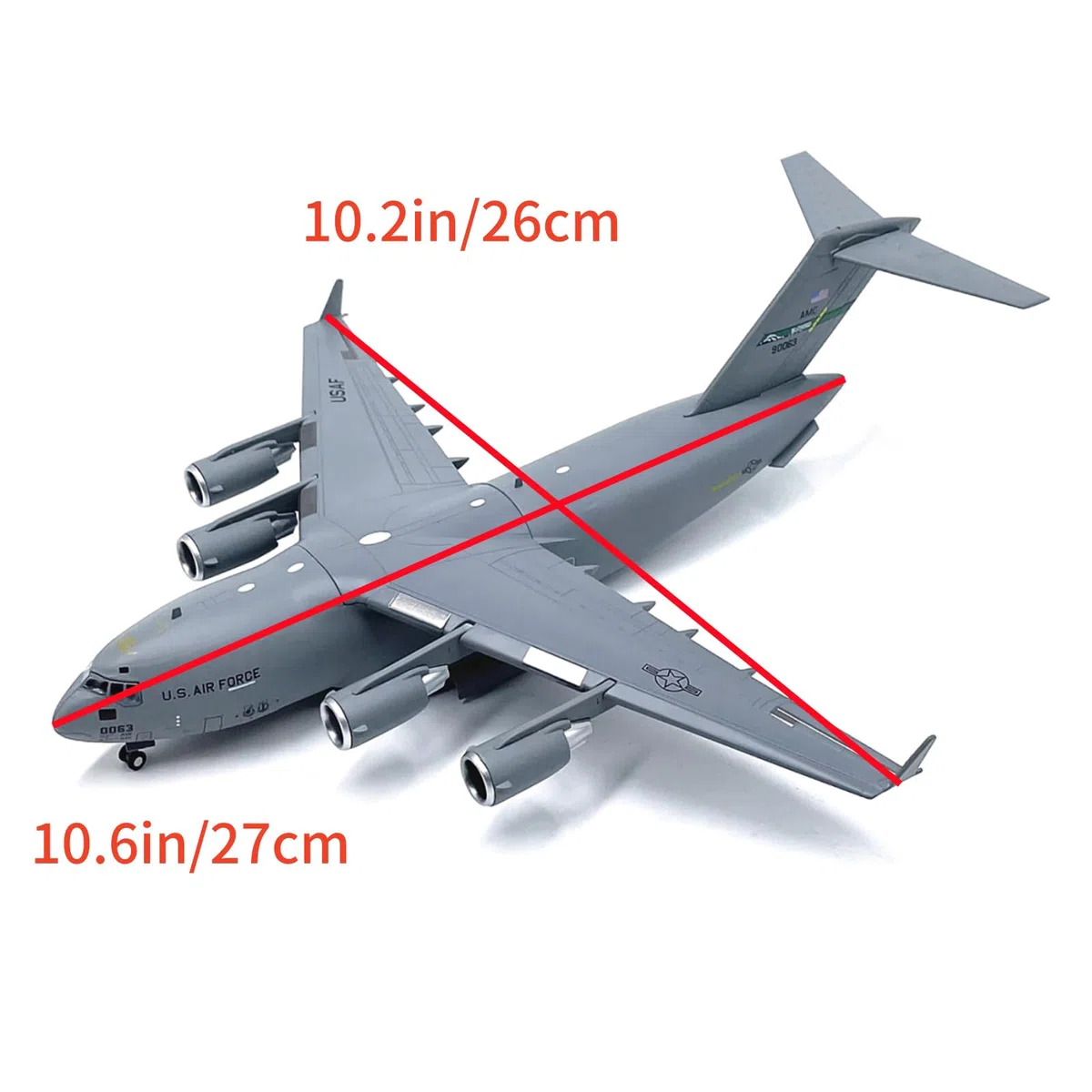 CHICHIYANG 1:200 US Air Force C-17 Globemaster III - Modelo de avión de transporte de aleación para entusiastas