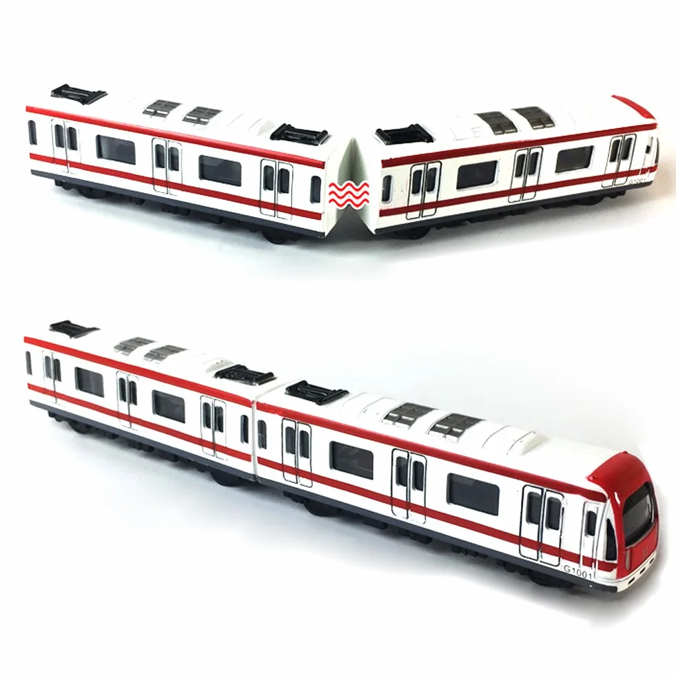 Modelo del Tren, 4pcs Juguete del Coche fijó el Modelo del Tren del subterráneo del ferrocarril de la Ciudad de la aleación, Metro de la aleación de la Escala 1/64 / Modelo del Coche ToysPlay