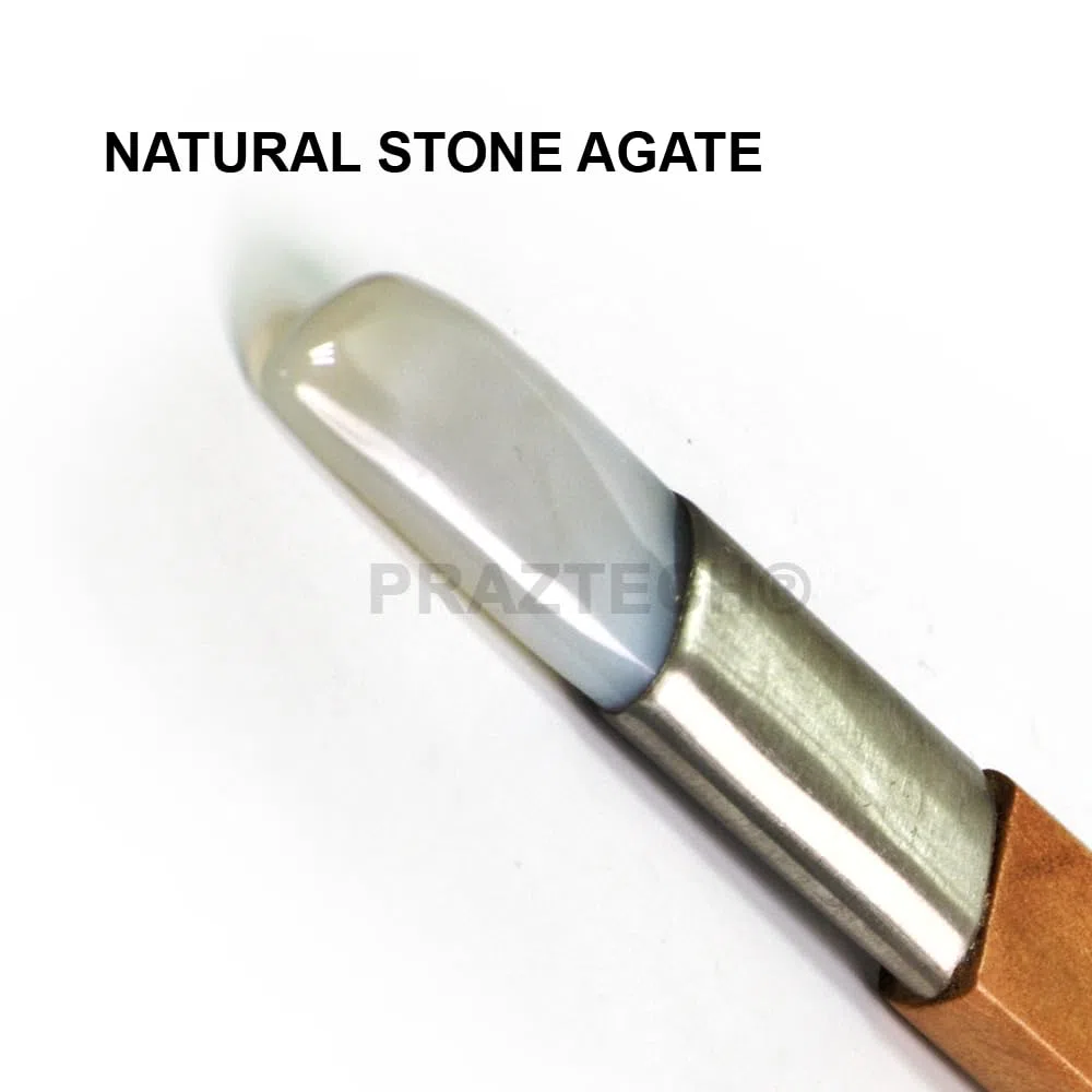 Piedra natural de ágata, abrillantador de joyeros, cuchillo de herramientas con borde | arcilla de metal | Aplicar lámina dorada y plateada | Fácil de usar para uso artesanal