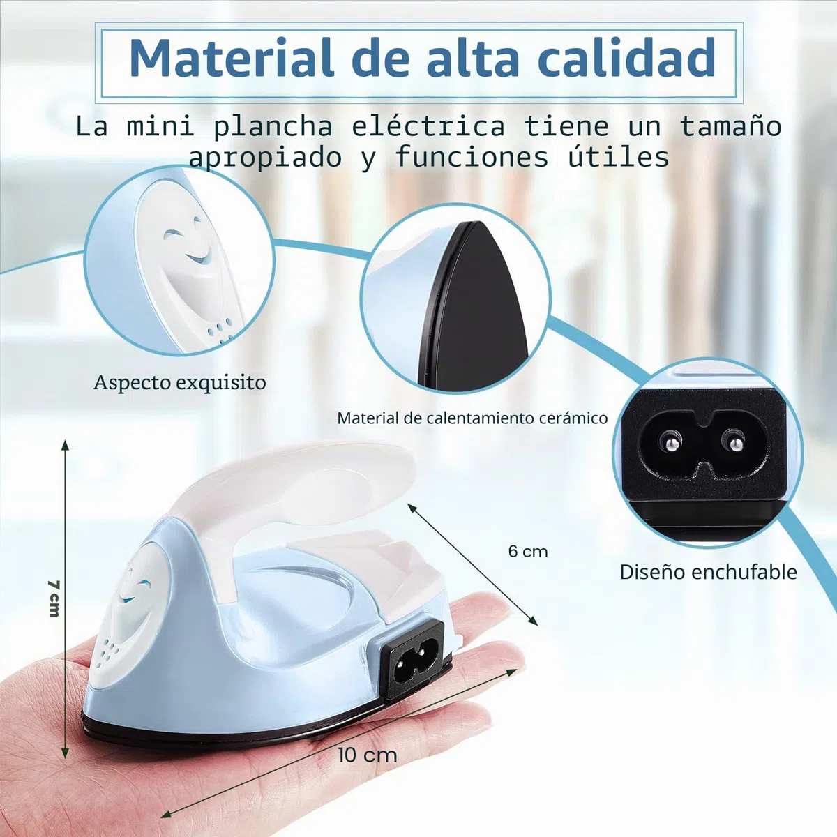 Honoson Mini plancha para manualidades, mini prensa de calor, plancha pequeña de 3.94 x 2.36 x 2.75 pulgadas, portátil, práctica y pequeña, con accesorio de base de carga, para parches de cuentas de