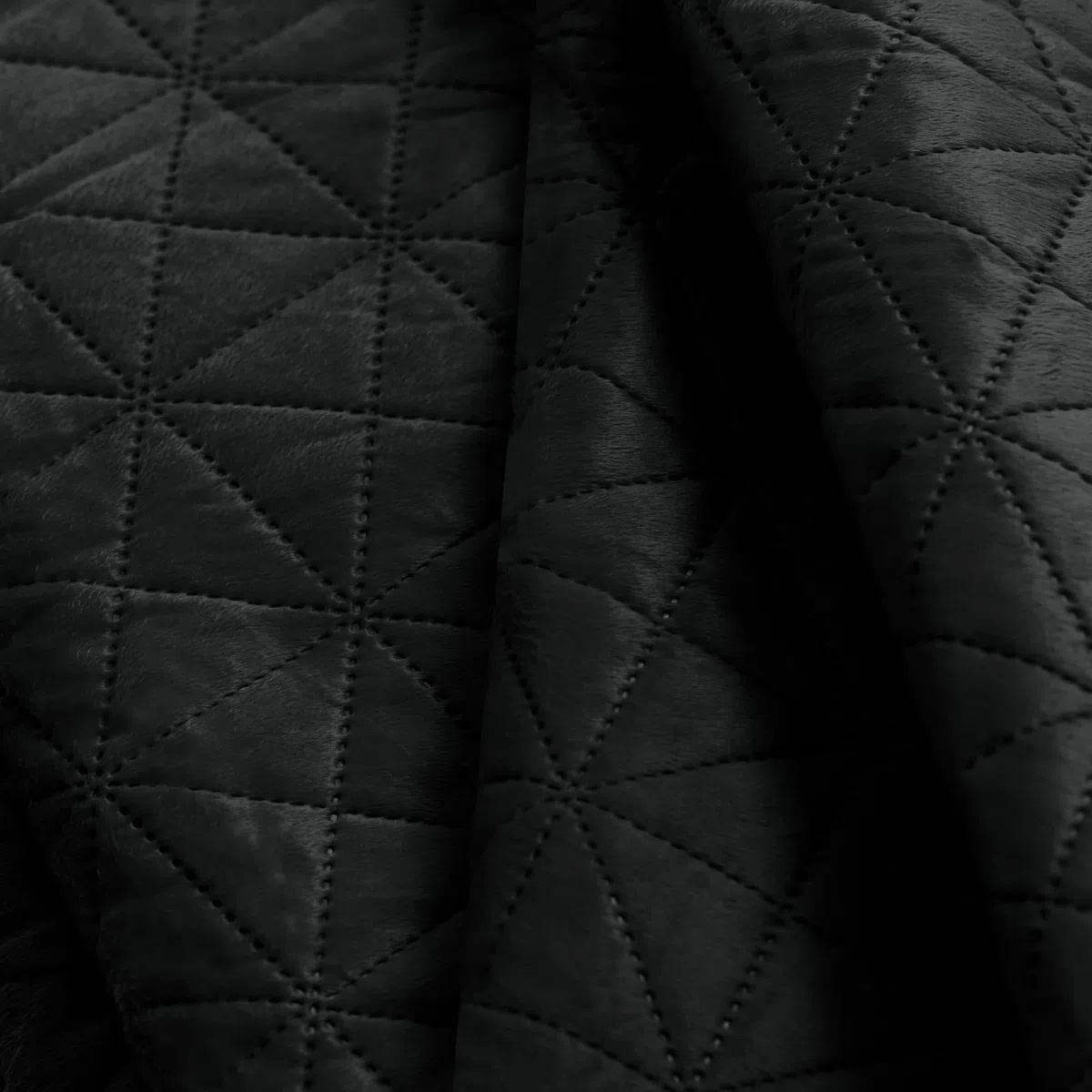 Tagesdecke 260x280 cm Negro, edredón reversible, con pespunte, terciopelo y samt Laila