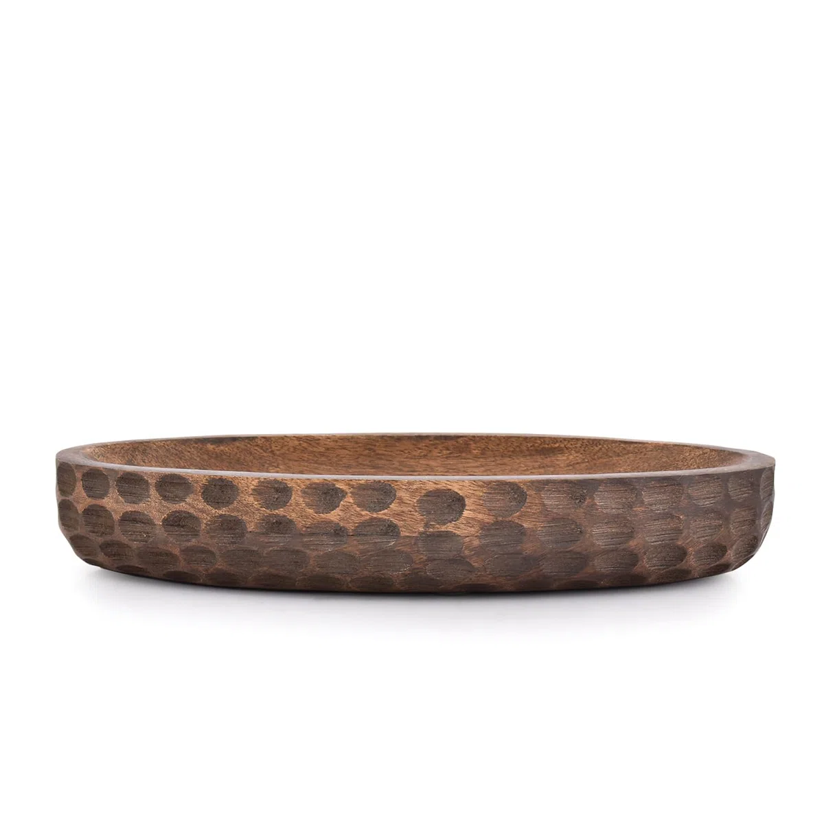 Samhita Cuenco decorativo de madera de mango para decoración del hogar, centro de mesa decorativo, granja, restaurante, cafetería (35,56 cm x 15,24 cm x 5,84 cm)