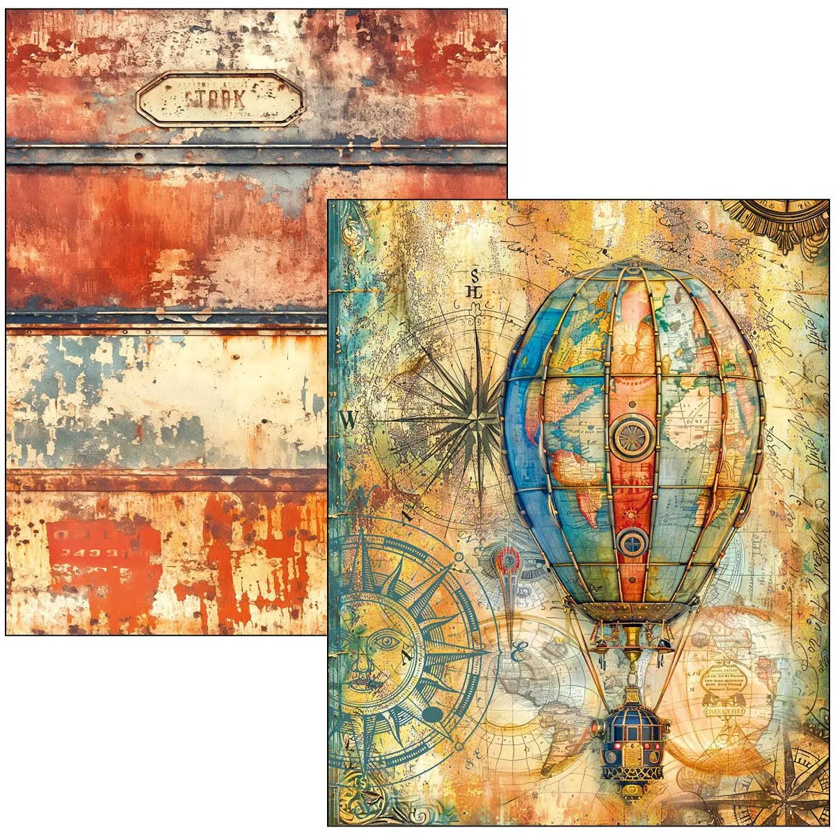 Ciao Bella Mixed Media Book A4 Maxi - 39 páginas de patrones + 11 páginas de efímera (tiempo pasado)
