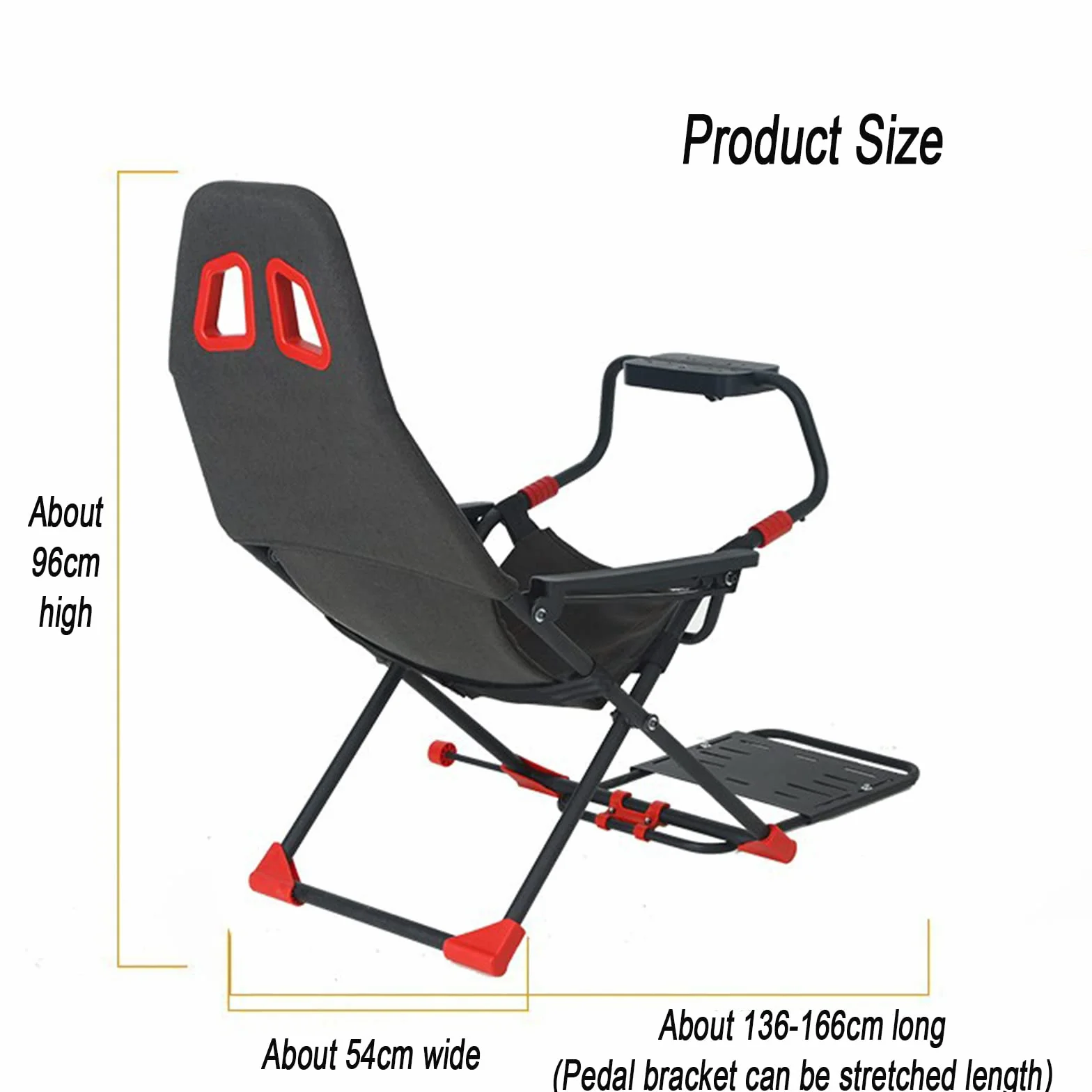 Cabina de simulador de carreras plegable con soporte ajustable para volante y asiento ergonómico para consolas de juegos y PC