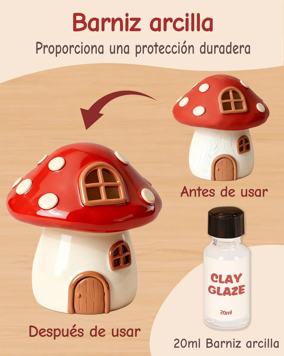 cycletour Kit Arcilla Secado al Aire, 1 kg de Arcilla Secado al Aire, Incluye 20 ML Barniz, 5 Herramientas Ceramica. Kit Ceramica en Casa es un Regalo Ideal para Principiantes y Adultos