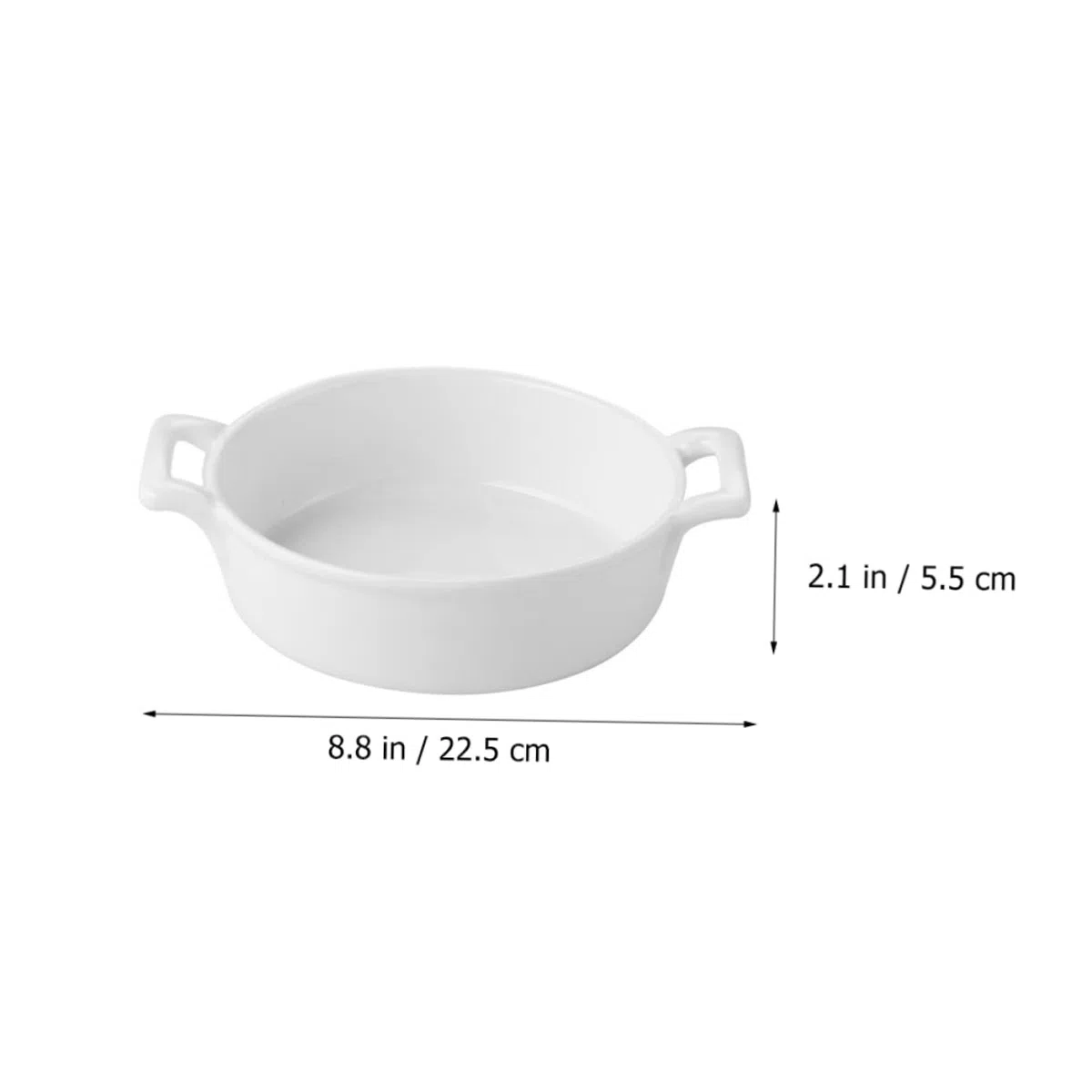 Mikinona Tazón de Sopa Grande Cuenco Multifuncional de Color Claro de Cerámica con Asas Antiarañazos para Servir en Cocina y Comedor Familiar