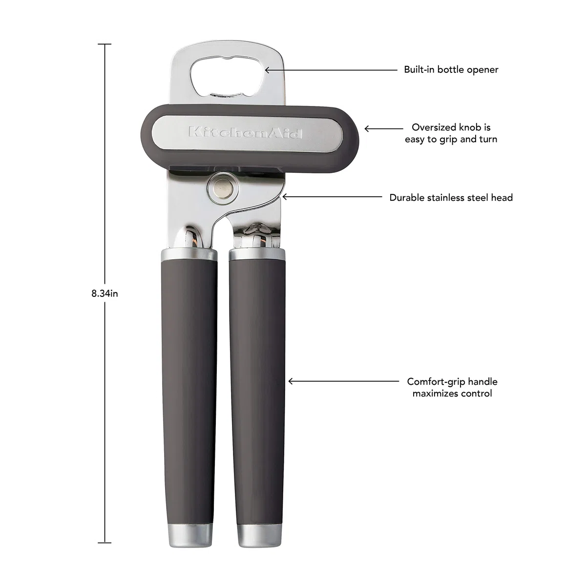 KitchenAid KE199OHCGA - Abrelatas multifunción gourmet, carbón, talla única