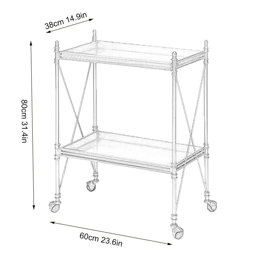 Elegante carrito de bar – Estante de vino multifuncional y carrito de servir para el hogar, fiestas y hoteles - Elegante carrito de bebidas para vino, té y bebidas - Diseño que ahorra espacio.