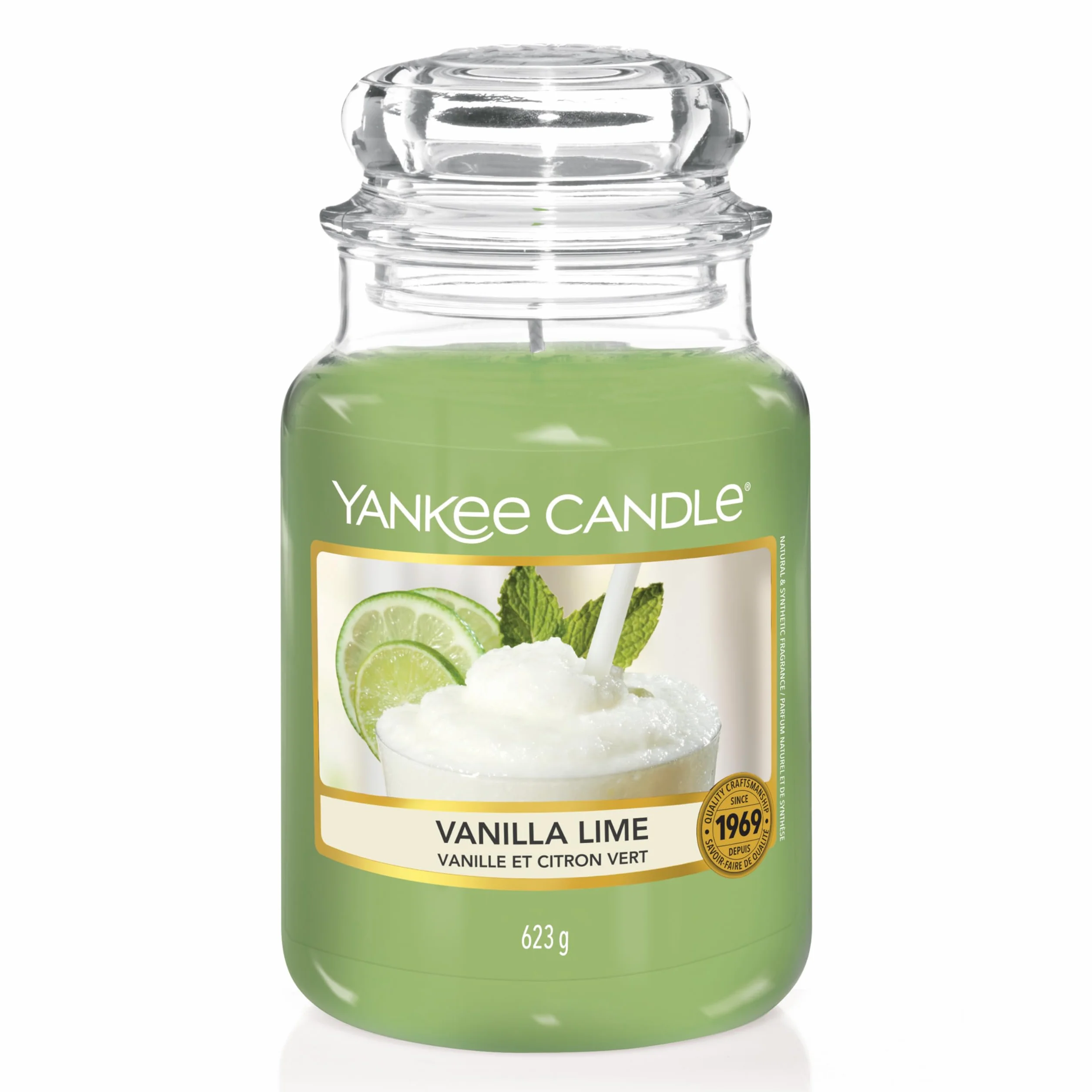 Yankee Candle Vela perfumada en tarro grande | Vanilla Lime | Velas de larga duración: hasta 150 h | Regalos perfectos para mujeres