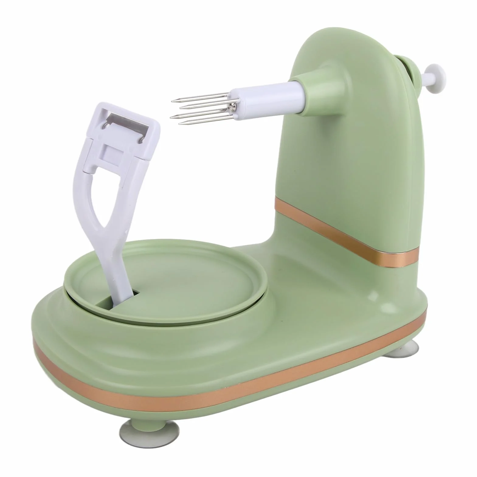 Pelador de Manzanas con Manivela, Utensilio de Cocina Giratorio Manual, Máquina Cortadora de Cáscara de Frutas con Acero Inoxidable PP, Ideal para Uso Doméstico en la Cocina