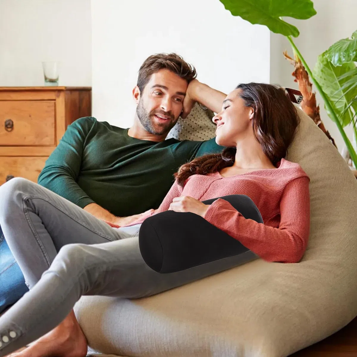 Almohada de microperlas,Almohada en rollo de espuma para el cuello - cervical con soporte cervical para mayor comodidad,Cojín trasero de soporte de microperlas para dormitorios y salas de est