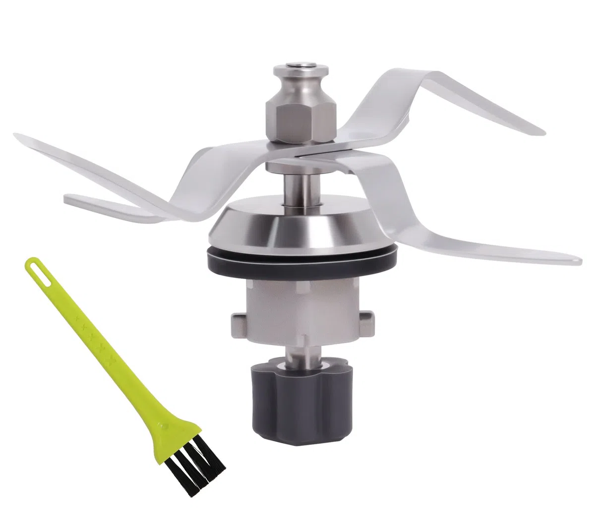 Poweka Cuchilla de Recambio en Acero Inoxidable Compatible con Silver-Crest Monsieur Cuisine Connect Robot de Cocina con Junta y Cepillo de Limpieza