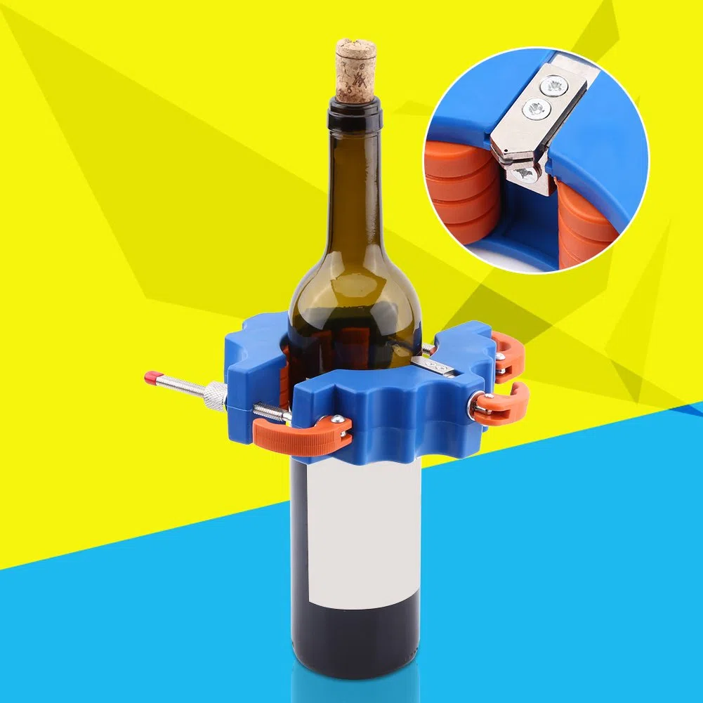 Cristal Cortador Bottle Cutter Botella Botellas de cristal (Cutter Cobre Varilla Cristal cerveza Botellas de Vino Botella Herramientas de Corte Azul