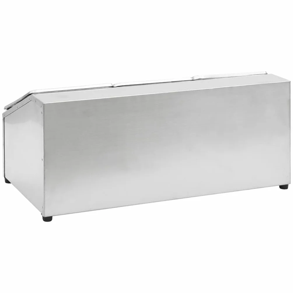 Home & Garden-Gastronorm - Contenedor con 3 sartenes GN 1/6 de acero inoxidable para muebles