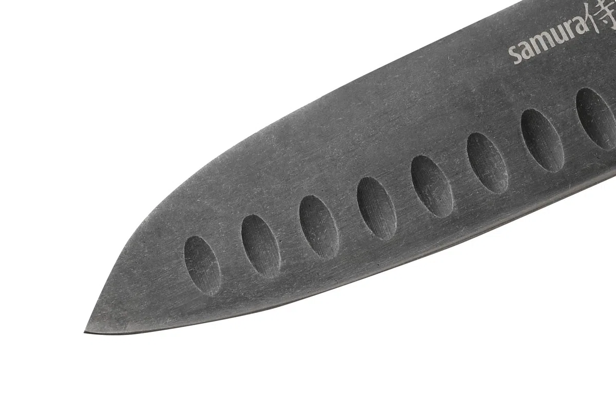 Samura MO-V Stonewash Santoku Knife 5.4" - Premium Japanese Steel Kitchen Blade for Precision Cutting and Enhanced Culinary Performance