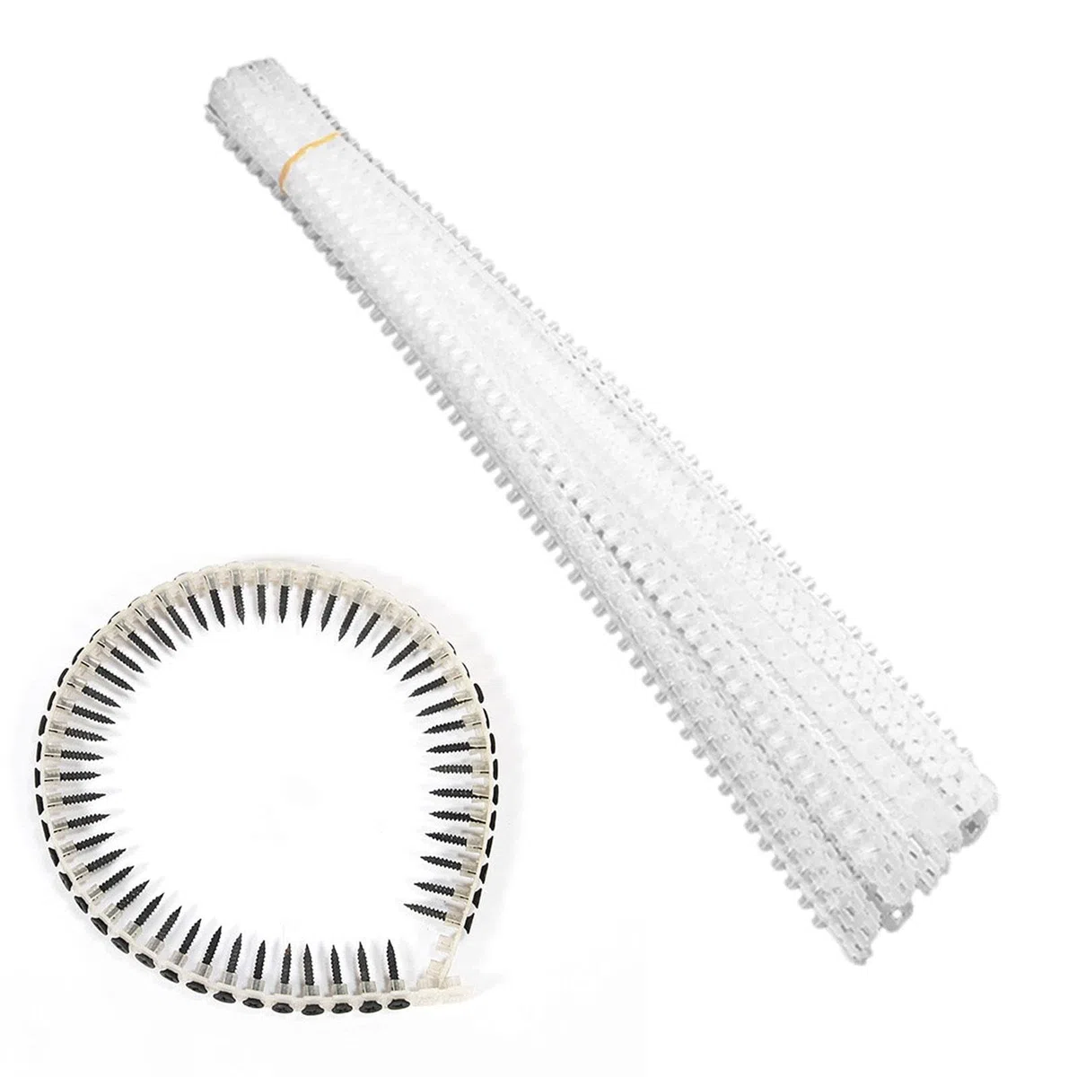 rockible 20x correas de cadena vacías, cinta de tornillo de alimentación automática, práctico adaptador de máquina de clavos de cadena automática para tablero
