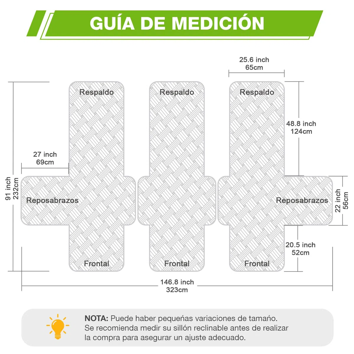 KinCam Funda Sillon Relax reclinable, Impermeable Funda para Sillón Relax con Bolsillo Laterales y Correas elásticas para Perros y Mascotas, Suave y Lavable Funda Sofa 3 plazas Gris Claro