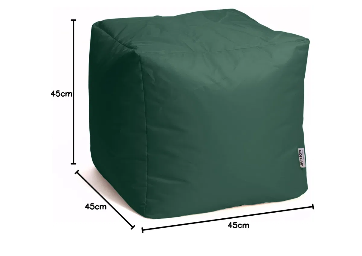 Avalon - Puff Salon Modelo Cubo Jive en Tela Técnica Reforzada, Puffs Reposapies Salon con Relleno Incluido, Puf Cuadrado Muy Cómodo, Anti-desgarros e Impermeable, Made in Italy(45cm-Verde Oscuro)