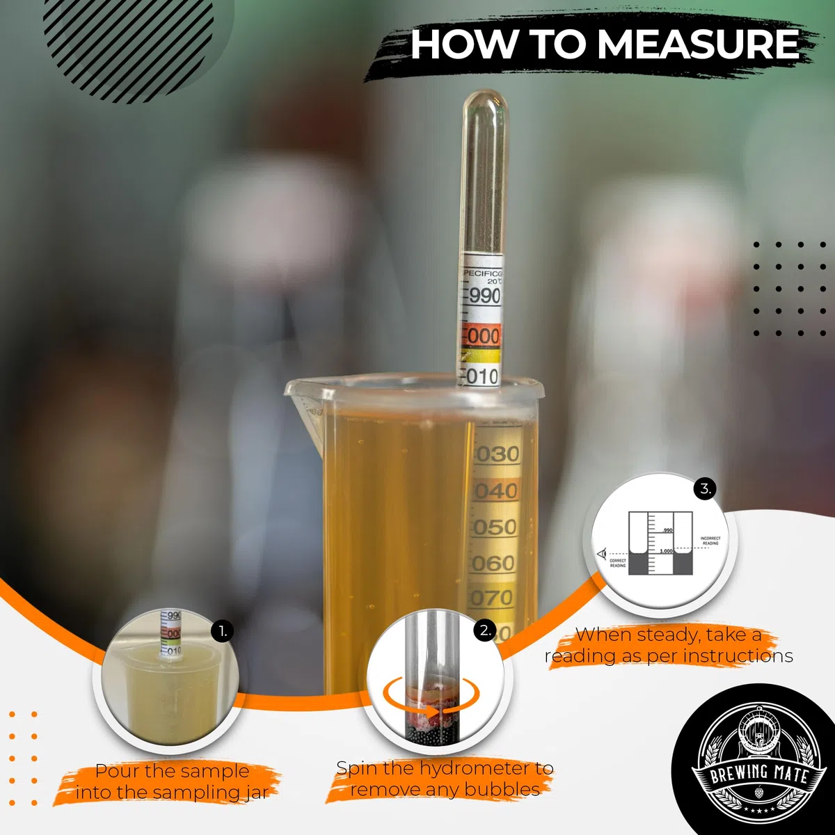 Hidrómetro casero con tarro de muestreo de 100 ml, equipo esencial de preparación casera para hacer cerveza, hacer vino y hacer sidra