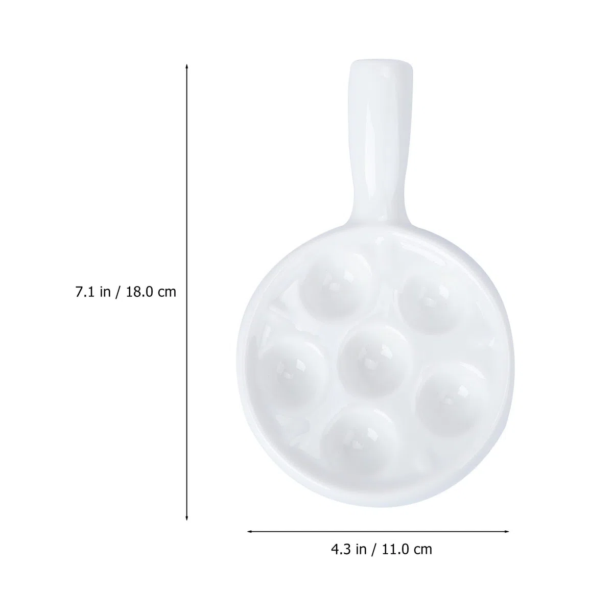 Alipis Plato De Cerámica Para Caracoles Con 6 Orificios Platos Para Caracoles Plato Para Hornear Con Mango Fácil De Sostener Para Restaurante De Cocina Casera
