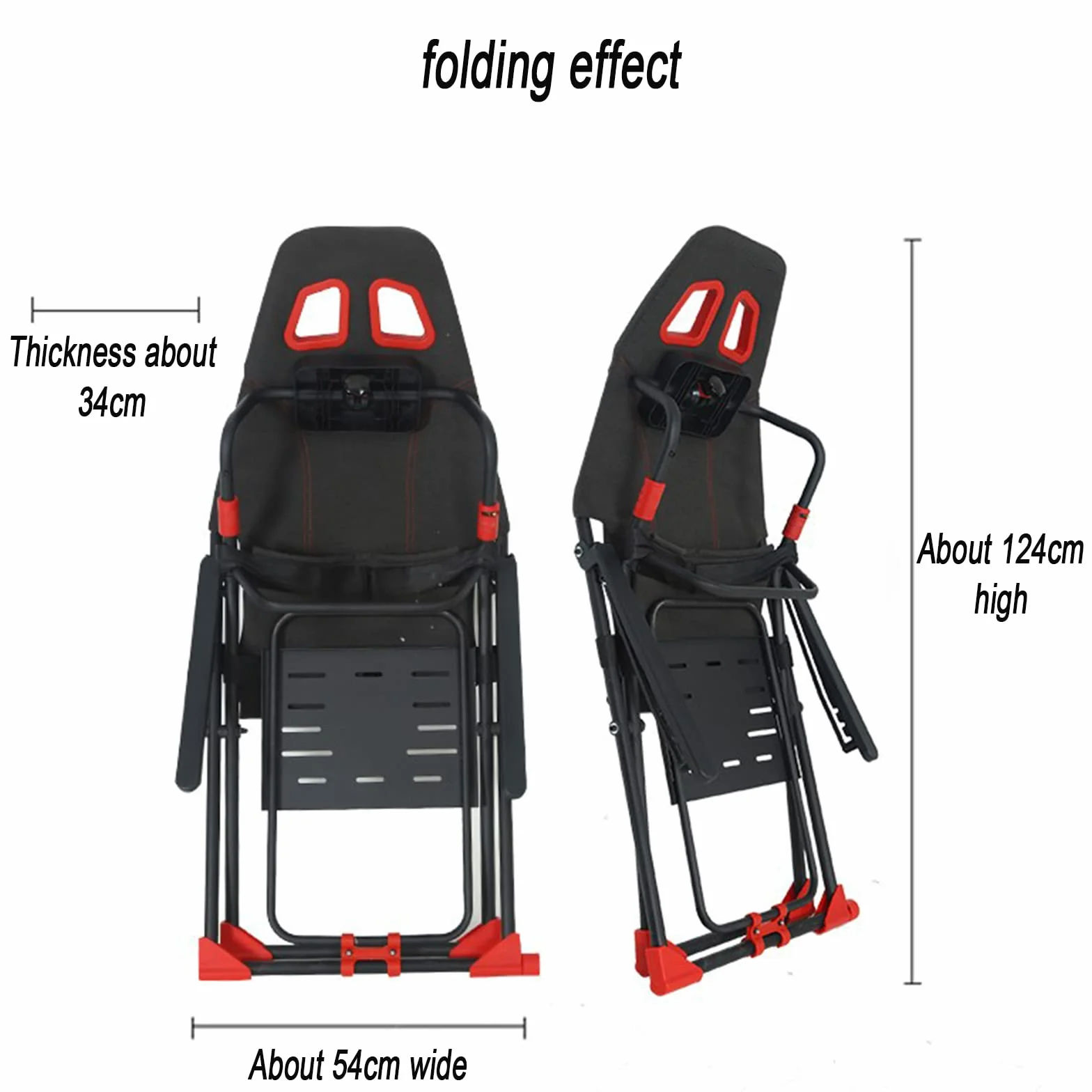 Cabina de simulador de carreras plegable con soporte ajustable para volante y asiento ergonómico para consolas de juegos y PC