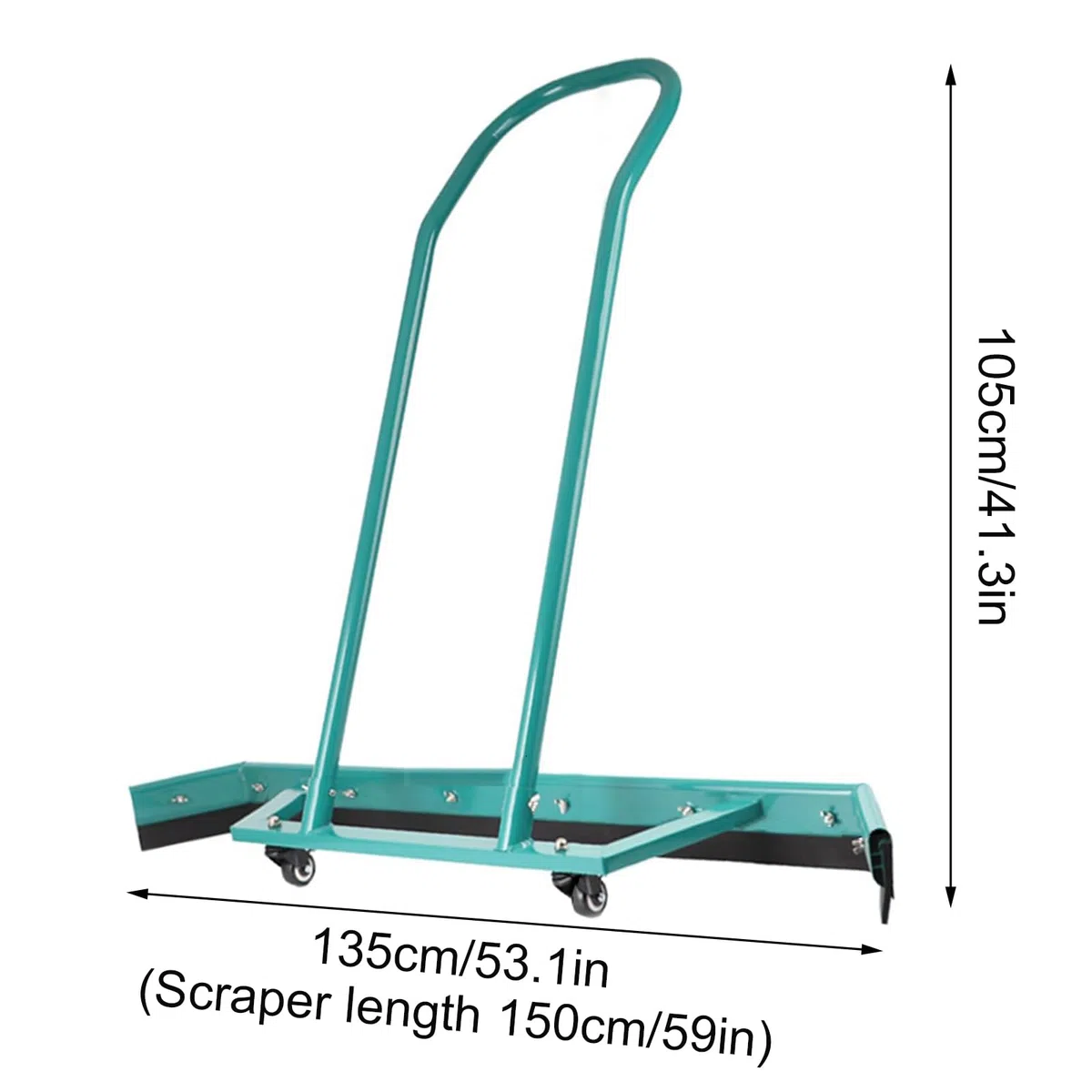Escobilla de Goma Ligera de Aluminio para Pistas de Tenis, Escoba de Goma Resistente para Eliminar el Agua de Lluvia, Hoja de Espuma EVA de 150 cm, Color Naranja. (Green)