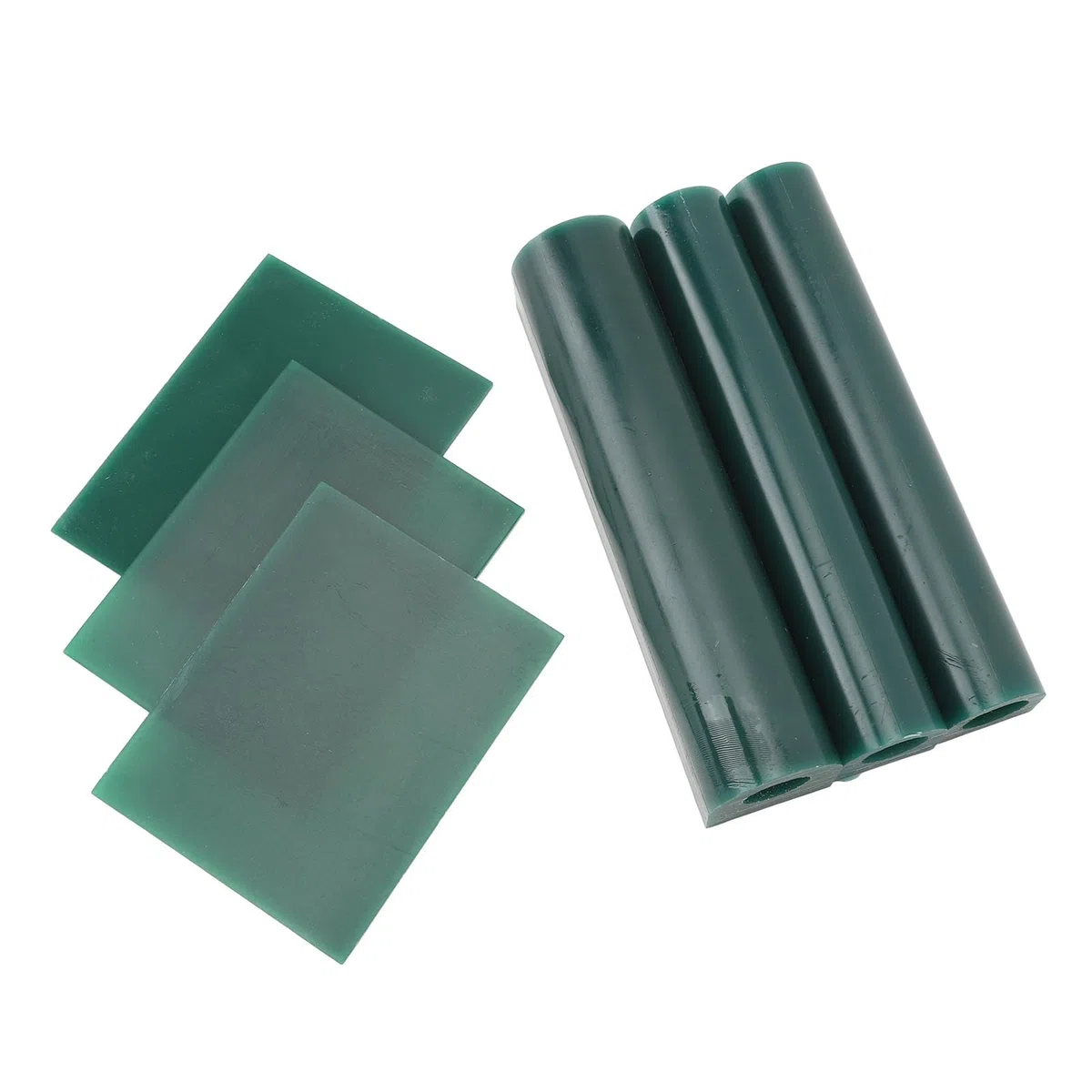 Juego de 6 piezas de tubos y láminas de cera para tallado, cera dura para fundición de joyería y moldeado para diseño de anillos, cera de modelado verde con 3 láminas y 3 tubos