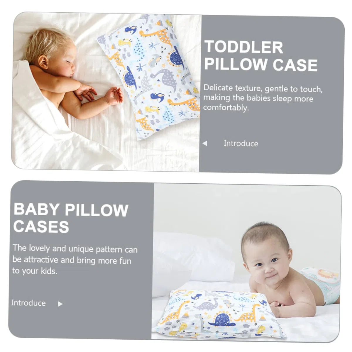 Garneck 2 Fundas de Almohada Ideales para Viaje y Uso en Casa Cierre, Algodón y Textura Delicada Diseño Único y Cómodo para Niños para Pequeños