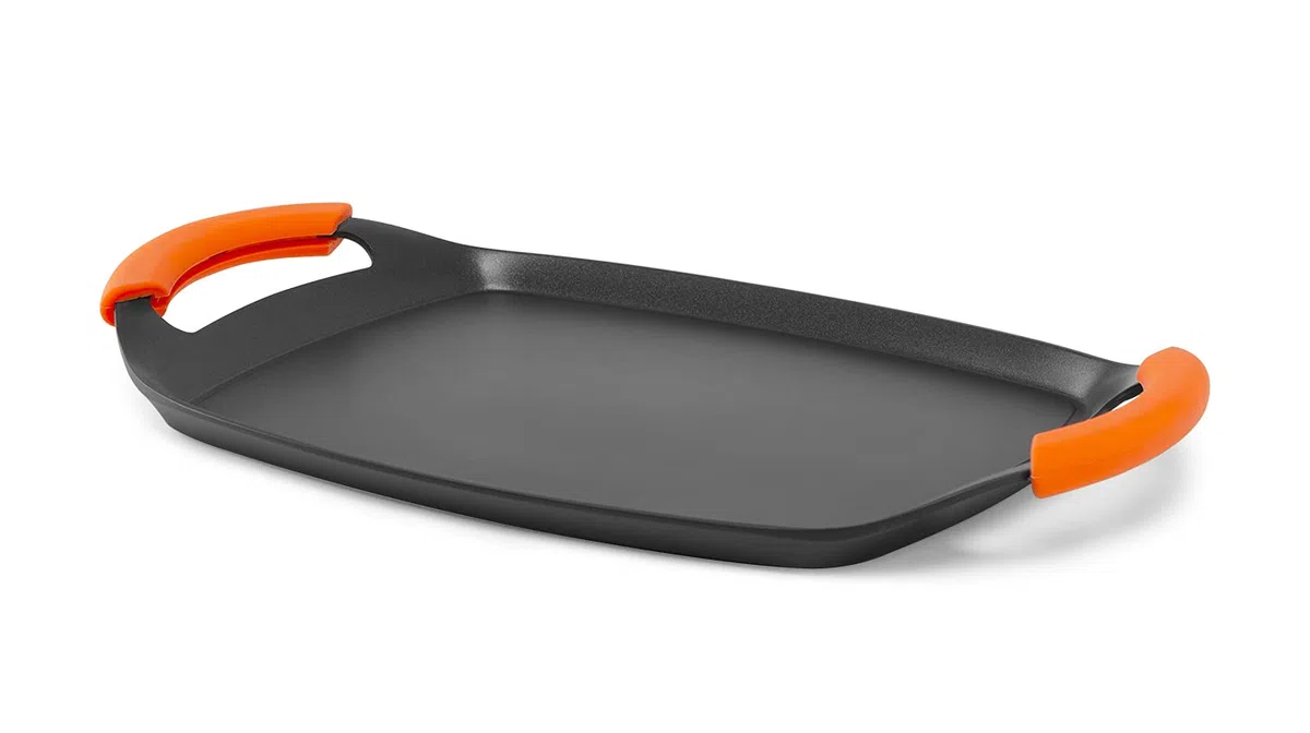 Orbegozo GDB 3600 Plancha Grill de Aluminio Fundido, Superficie Antiadherente, Apto para Lavavajillas, Asas de Goma
