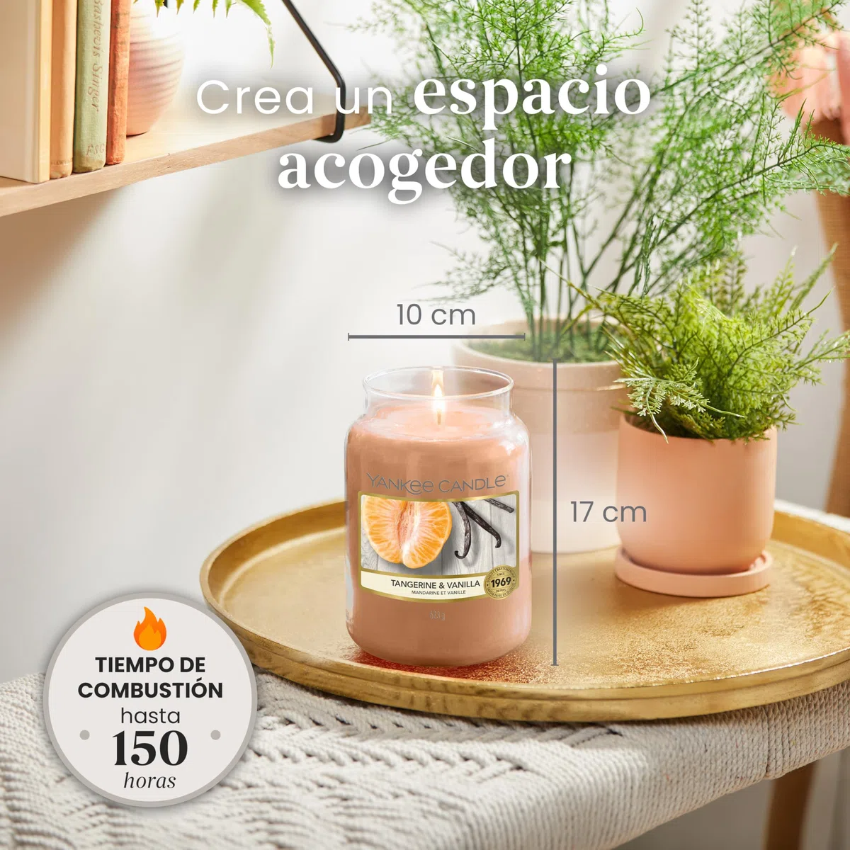 Yankee Candle Vela perfumada | Tarro grande de Tangerine & Vanilla | Velas de larga duración: hasta 150 horas | Regalos perfectos para mujeres