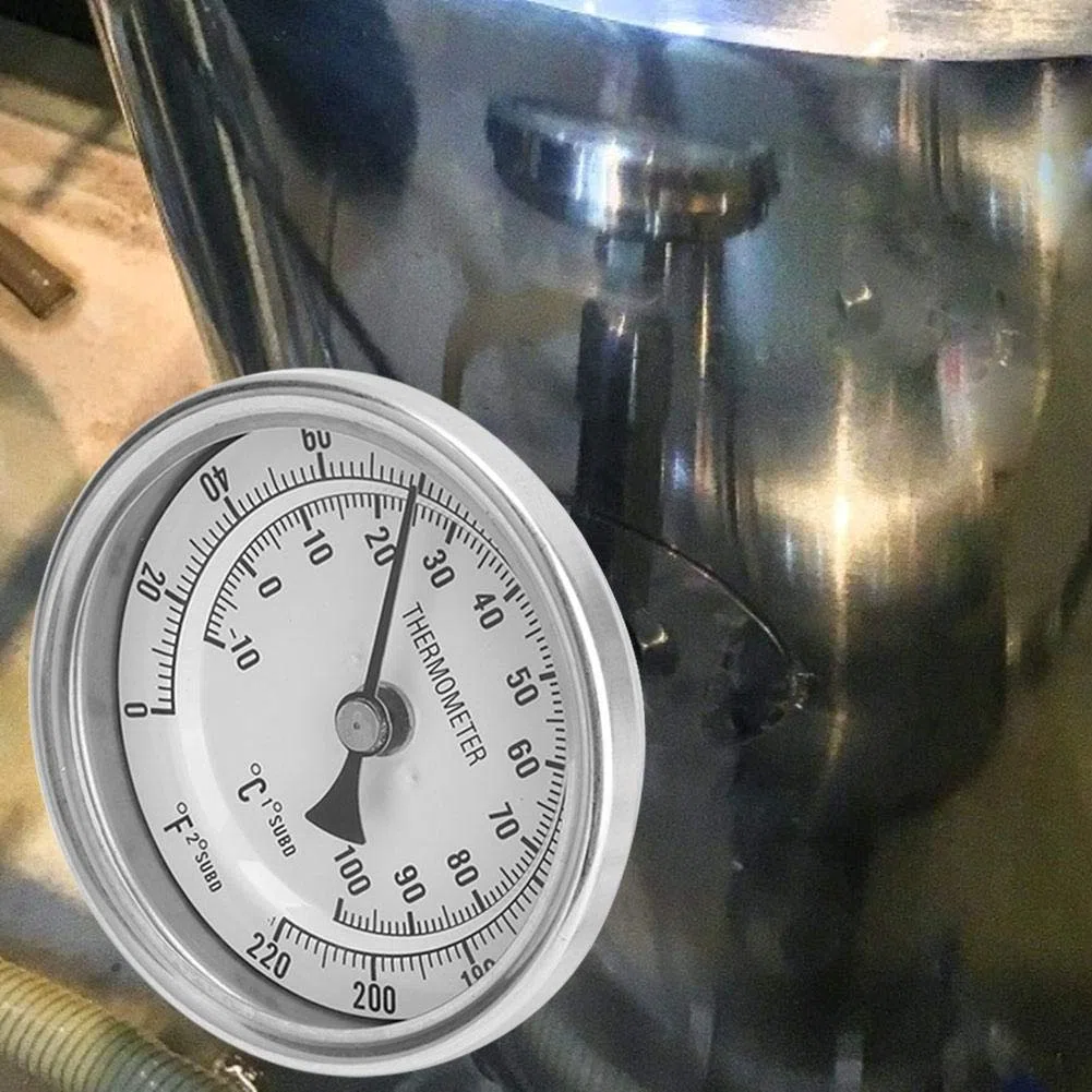 Termómetro de elaboración de cerveza Kit de termómetro bimetálico sin soldadura 1/2 "MNPT 0~220F para cerveza casera y vino