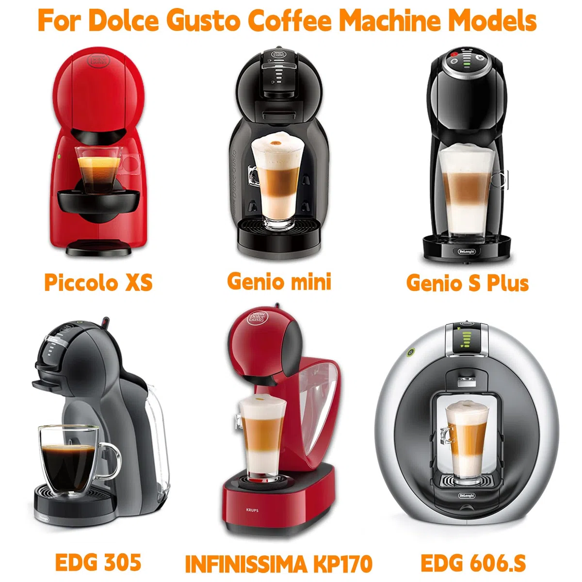 Recargable Reutilizable Cápsula Adaptador for Dolce Gusto, Café Cápsula Convertidor Compatible for Piccolo XS/EDG 305/EDG 606.S/Genio S/Genio Mini