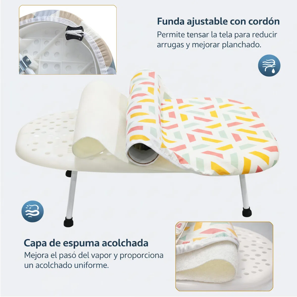 BeGrit Mesa Planchar Tabla de Planchar Pequena con Patas Plegables Mini Funda para Tabla de Planchar Mangas Ironing Board Planchado Tabua de Engomar 60 × 35 cm