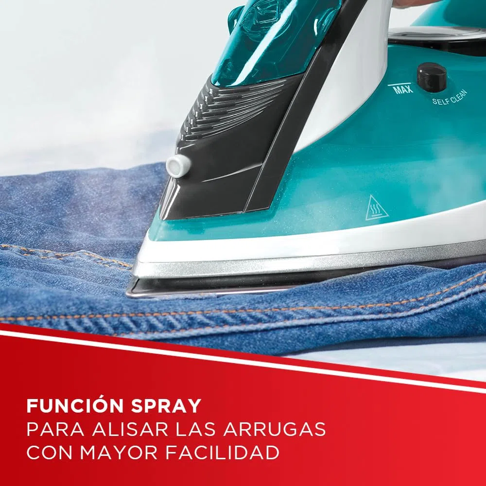 Polti Vaporella Quick&Comfort QC120, Plancha de Vapor con Suela de Acero Inoxidable, Empuñadura Soft Touch, Potencia 2200 W, Depósito 300 ml, Golpe de Vapor 180 g, Azul Claro y Negro