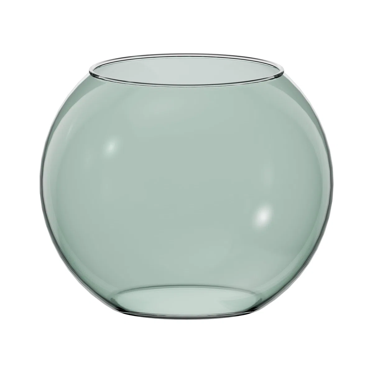 TREND FOR HOME Florero de Vidrio Ø 19 cm Alto: 15,5 cm, Terrario Verde, decoración, jarrón de Vidrio, jarrón Redondo para tulipán, pecera Colorida, candelabro de hidrocultura