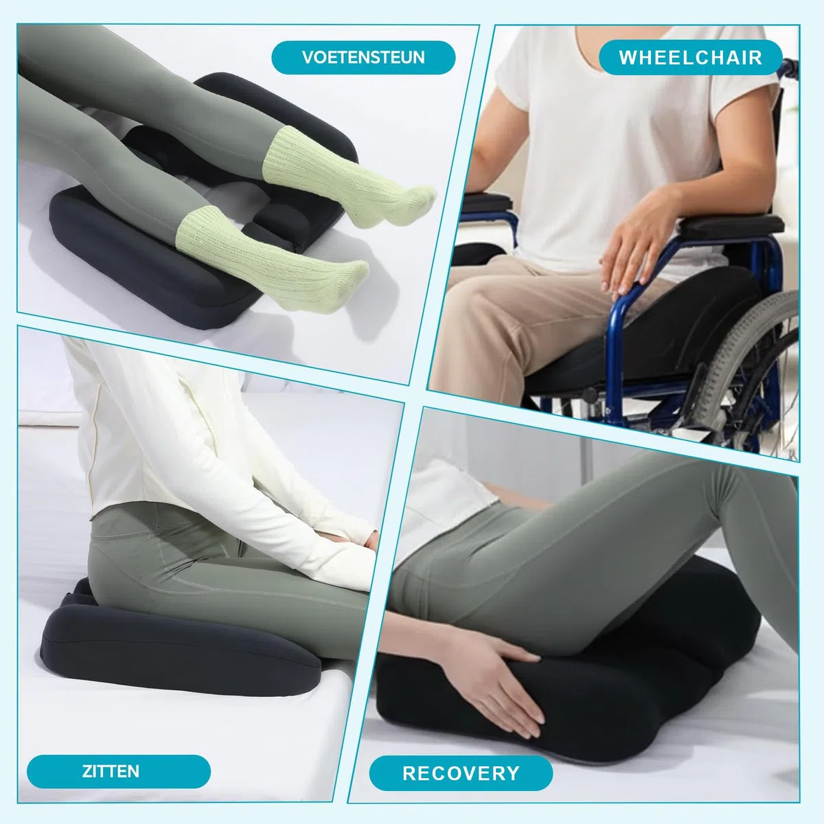 Cojín Hemorroides, Cojín para Coxis, Cojín de Espuma Viscoelástica, Cojín Antiescaras con Abertura en T, Plegable y Transpirable, para Silla Oficina, Asiento Coche y Soporte Diario