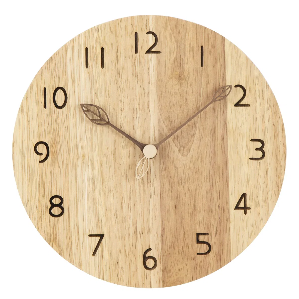 VIVILINEN Reloj de Pared de Madera de 30 cm Silencioso, Estilo Moderno Sin Marco, para Cocina, Salon, Oficina, Dormitorio
