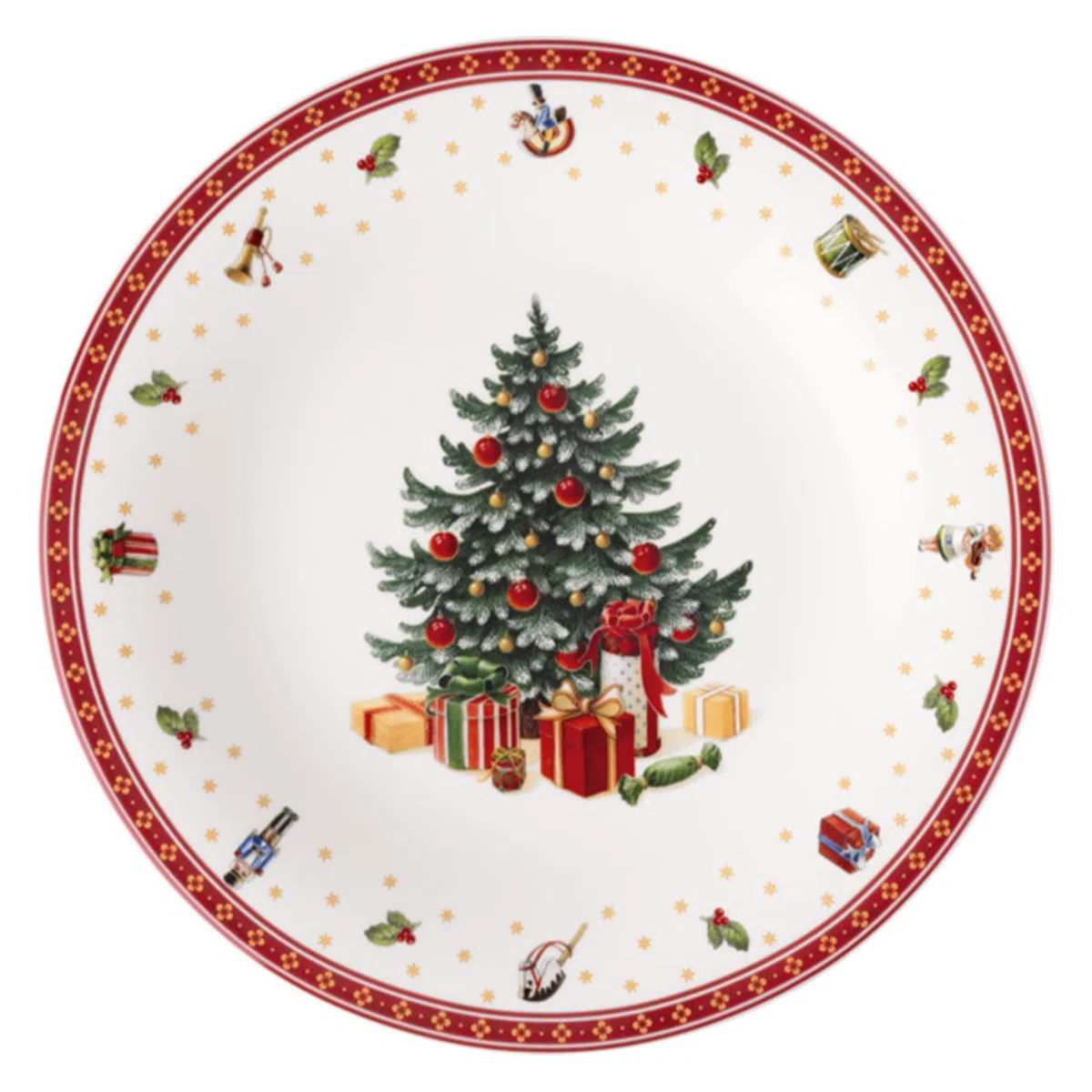 Villeroy & Boch – Toy's Delight Specials plato de presentación, plato grande para pizza, tartas, plato de servicio de porcelana, vajilla navideña, 30 cm Ø, apto para lavavajillas y microondas
