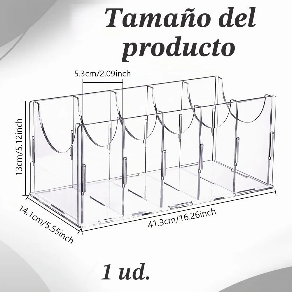 UNICRAFTALE Organizador de cinturón acrílico con 7 compartimentos, contenedor transparente para guardar relojes, corbatas, joyas y accesorios para armario