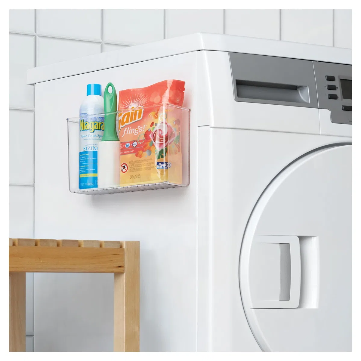iDesign, AFFIXX, Organizador para cocina con sistema adhesivo de pelar y pegar, fuerte agarre, se elimina por completo, sin dañar las superficies, Claro