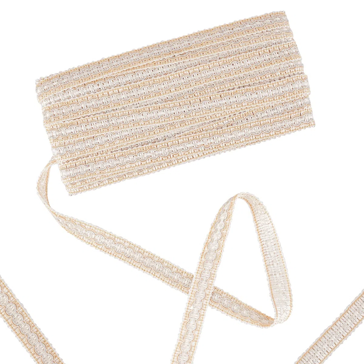GORGECRAFT Trigo Gimp Trenza Trim 15.3 Yarda Tela de Poliéster Cinta de Costura Tejida Ribete Básico Flecos Tapicería Adornos para Cortina Slipcover DIY Artesanía Fabricación de Joyas Adornos
