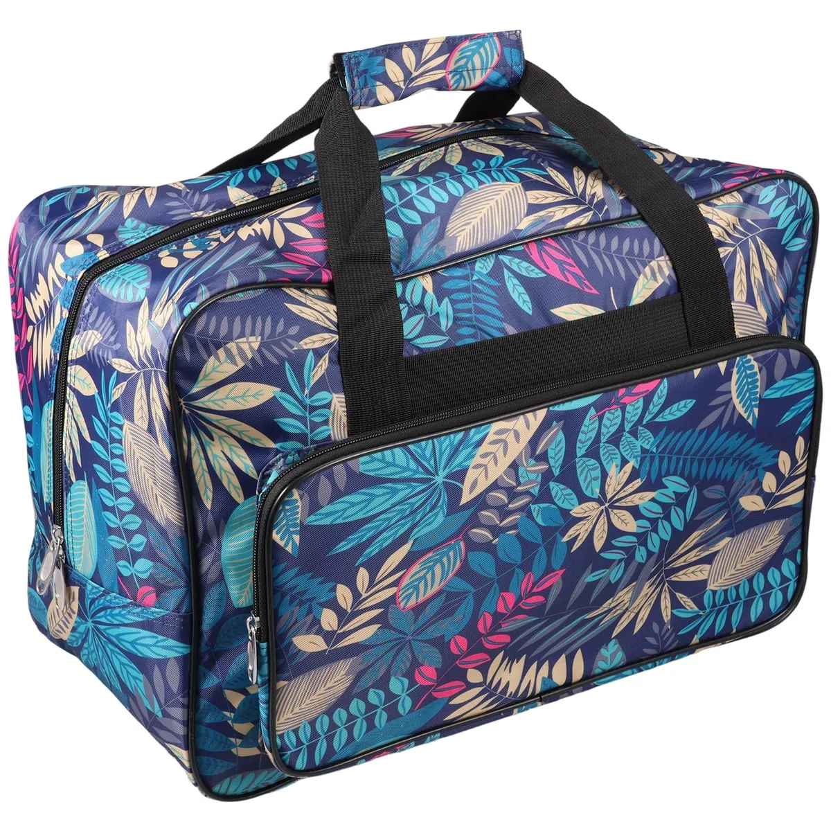Bolso para máquinas de coser, bolsa de transporte con asas y múltiples compartimentos de almacenamiento, 46×23×32 cm, organizador de accesorios de costura o herramienta de costura de tela