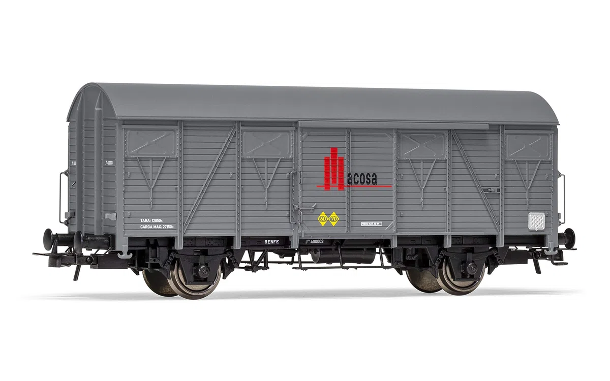 Electrotren E19046 - Carro de 2 Ejes Ore, con Paredes de Madera, Macosa Livery, Material rodante del período III