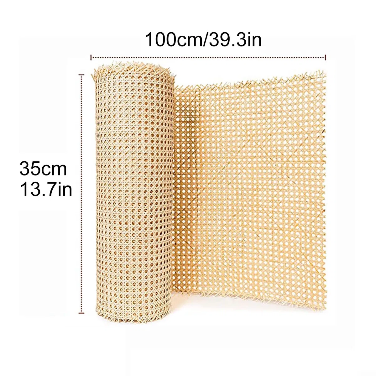 Rollo de cincha de ratán de bastón, malla de ratán abierta tejida de ratán natural para proyectos de conserva, anís estrellado, ratán ancho para manualidades, gabinete, silla, muebles, A