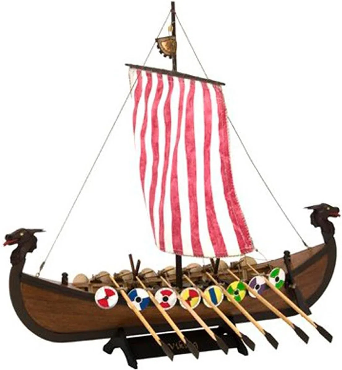 Artesanía Latina - Maqueta de Barco en Madera - Drakkar Viking - Modelo 19001N, Escala 1:75 - Maquetas para Montar - Nivel Principiante