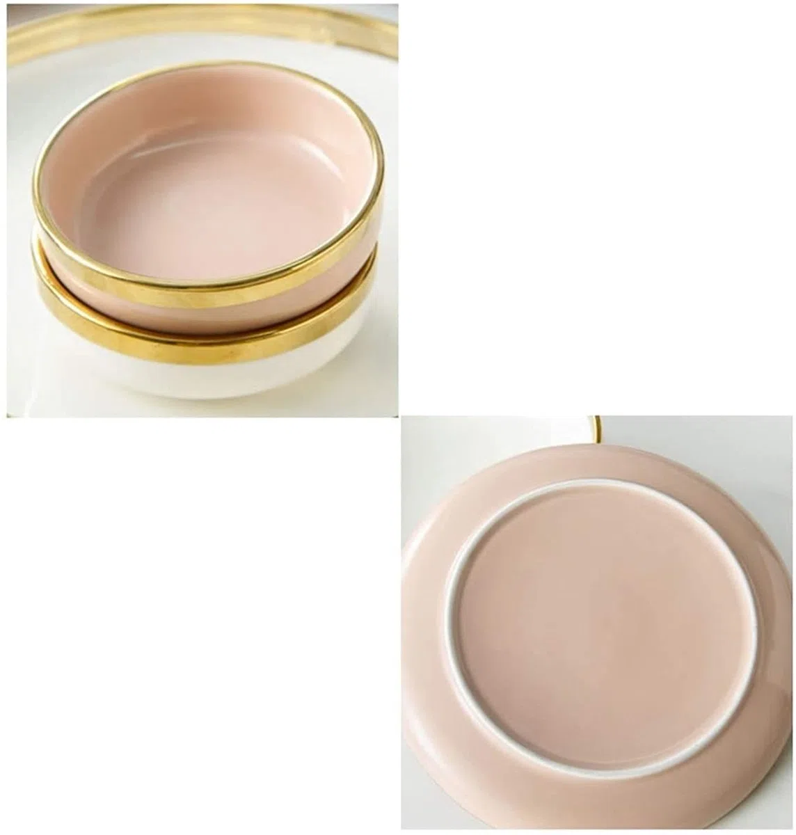 Plato de Cena Juego de Cena de Lujo para Fiestas o Regalos, Juego de vajilla de Porcelana Juego de Platos y Cuencos para restaurantes y Regalos/Morado/8 Personas (Morado 4 Personas