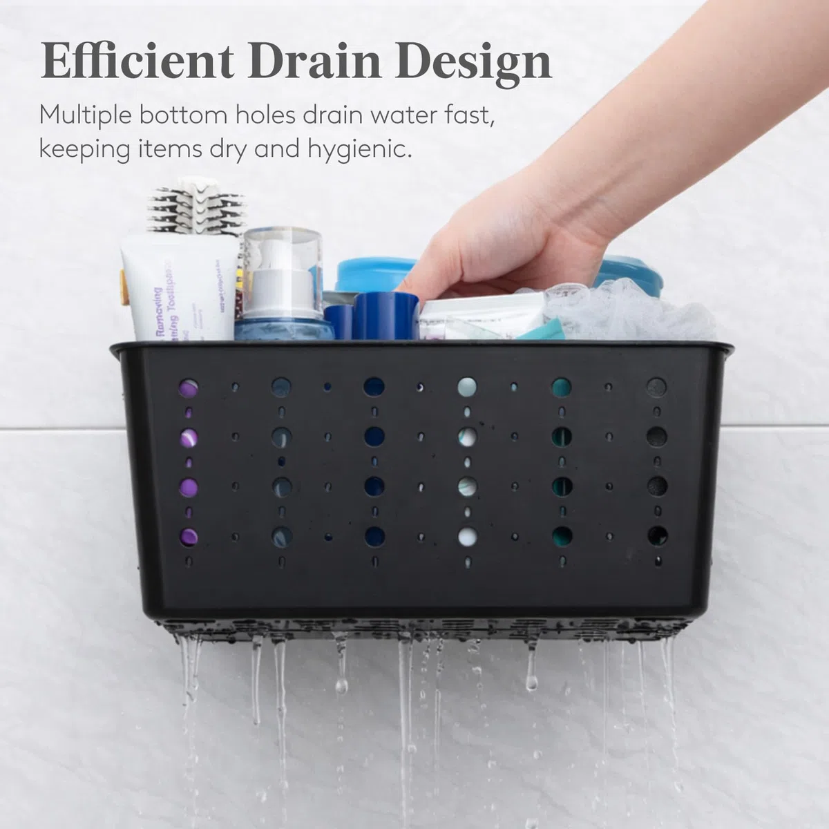 Lifewit Organizador de artículos de limpieza portátil, organizador de suministros de limpieza con asa y separadores ajustables, cesta de ducha de plástico para artículos esenciales de dormitorio