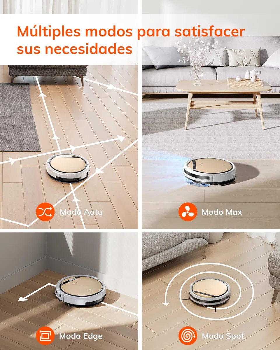 ILIFE V5s Plus Robot Aspirador y Mopa Combo, Funciona con 2.4G Wi-Fi/App/Alexa, Robot Aspirador Automático Autocargable, Delgado y Silencioso (V5s Pro Upgrade)