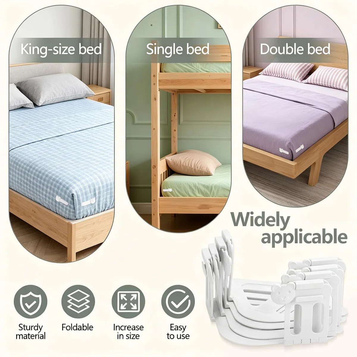 4 Pcs Sujeta Sabanas Bajeras, Sistema de Fijación para Sabanas, Sujetador de Sabanas Bajeras Antideslizante para Todo Tipo de Colchones, Sujeta Sabanas Bajeras Esquina, para Sábanas, Mantas y Ropa