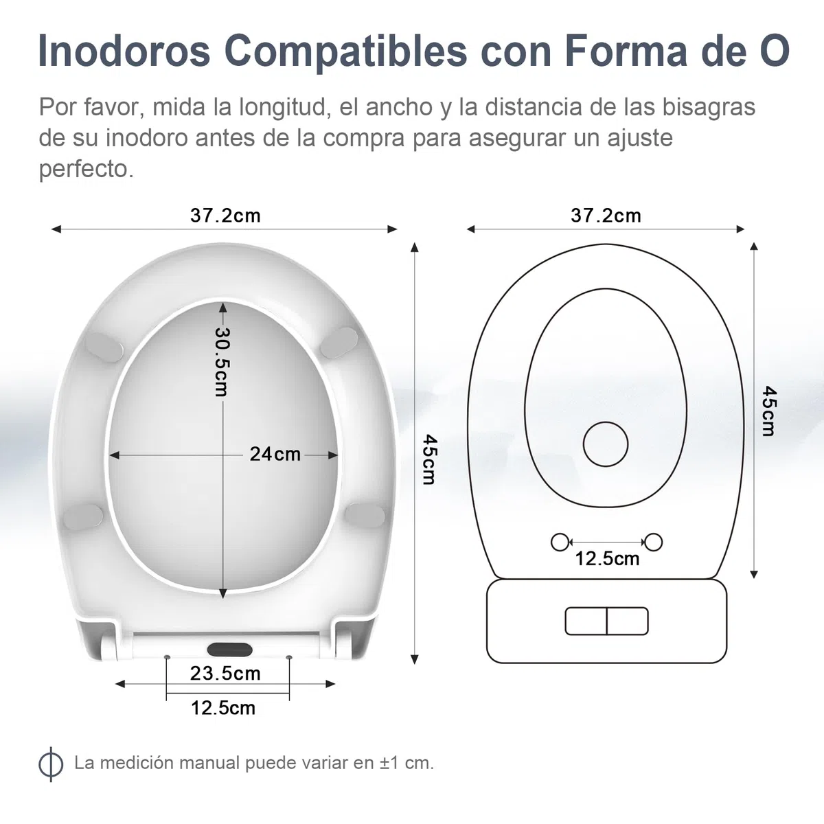 SURFOU Tapa WC Universal Blanco, Tapas de Water Amortiguada, Asiento Inodoro Blanca Plástico, Toilet Seat Cierre Suave Tapadera Bater Taza Vater Retrete Tapaderas Inodoros Asientos